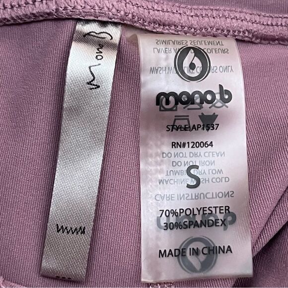 Mono B Purple Athletic Leggings Crisscross Detail High Waist S - Picture 5 of 5
